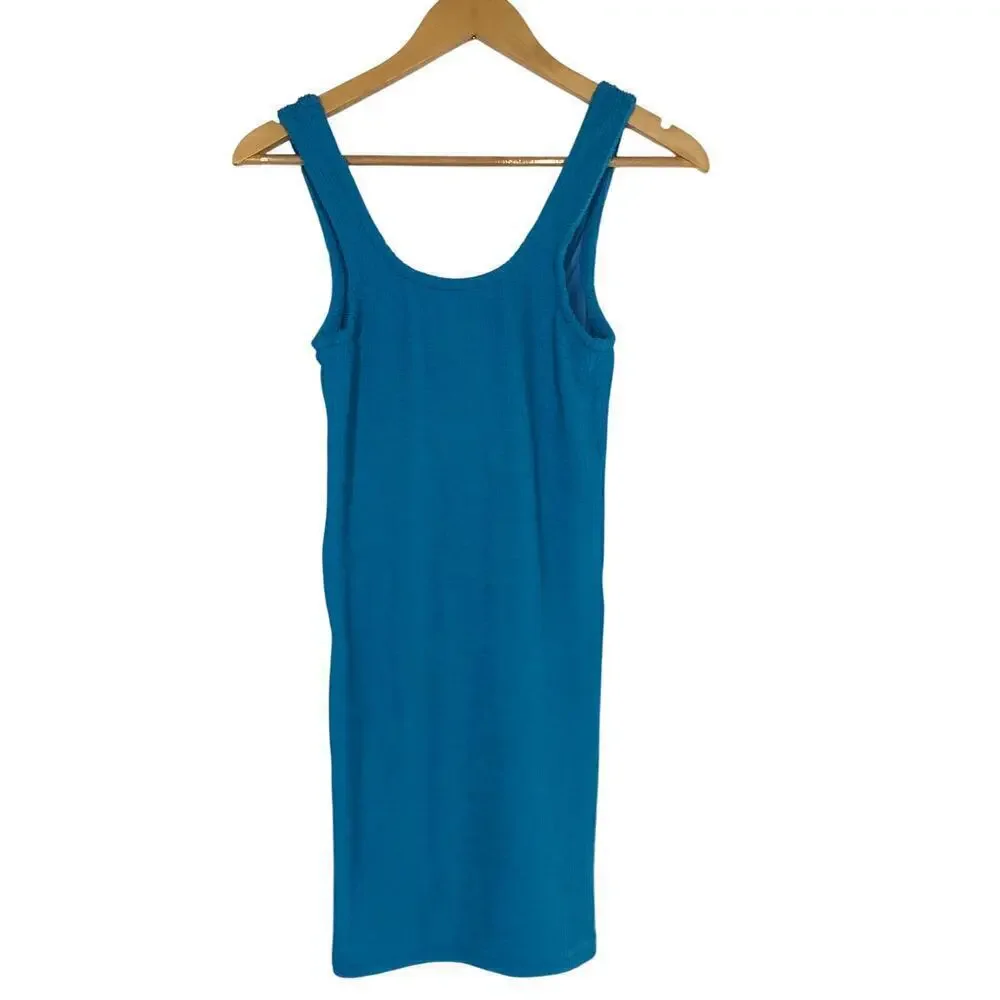 Araminta James The Bella Donna Dress Crinkle Sleeveless Mini Blue Crinkle XS